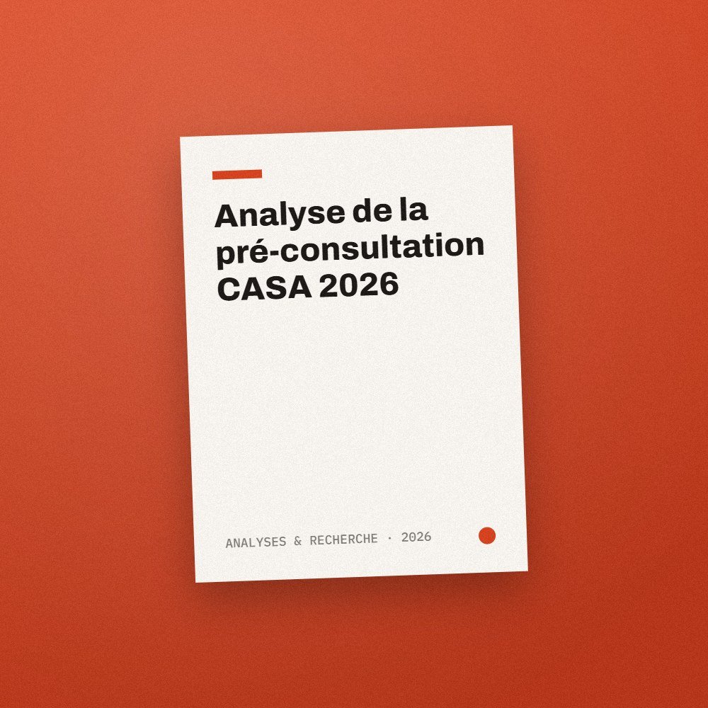 Couverture : Analyse de la pré-consultation CASA 2026