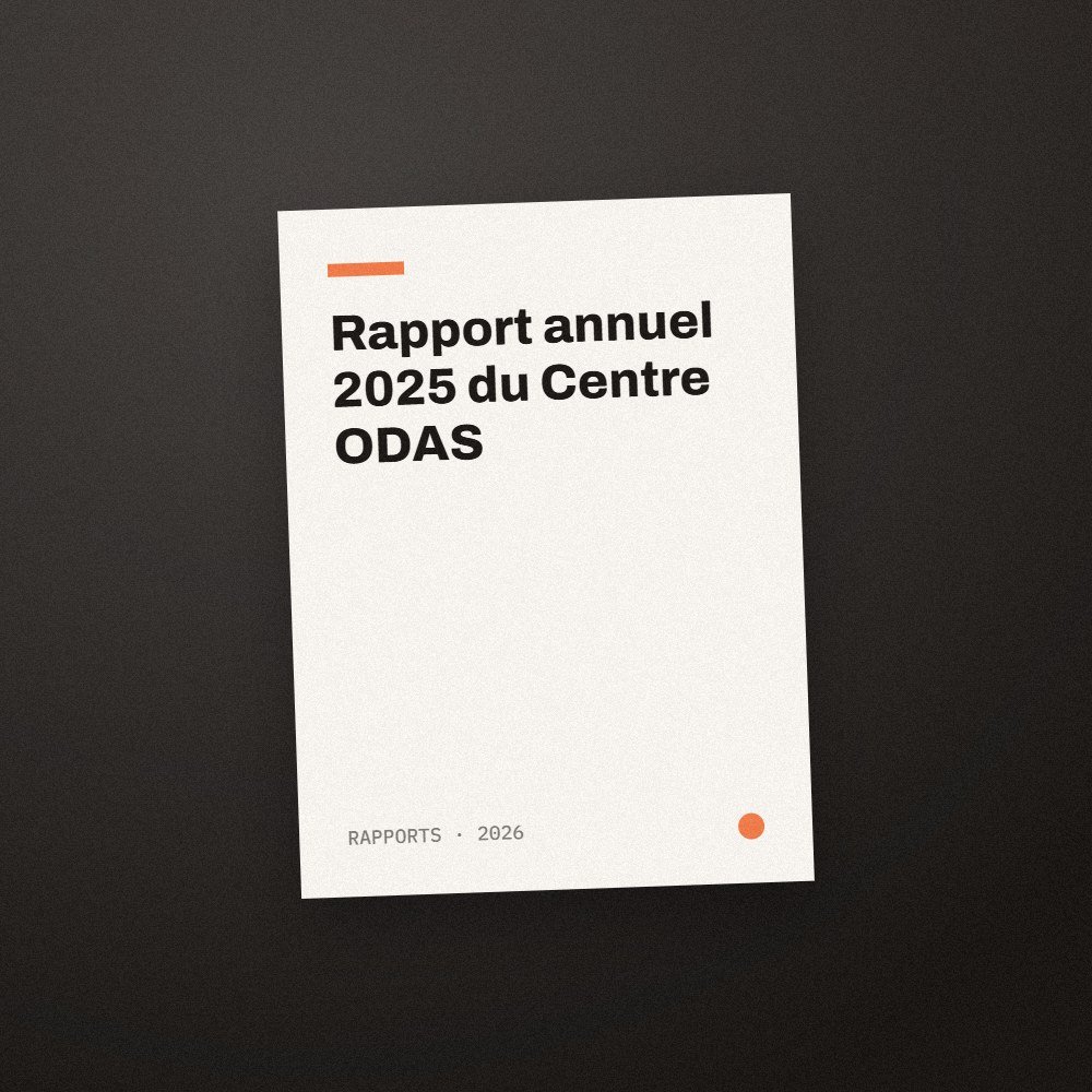 Couverture : Rapport annuel 2025 du Centre ODAS